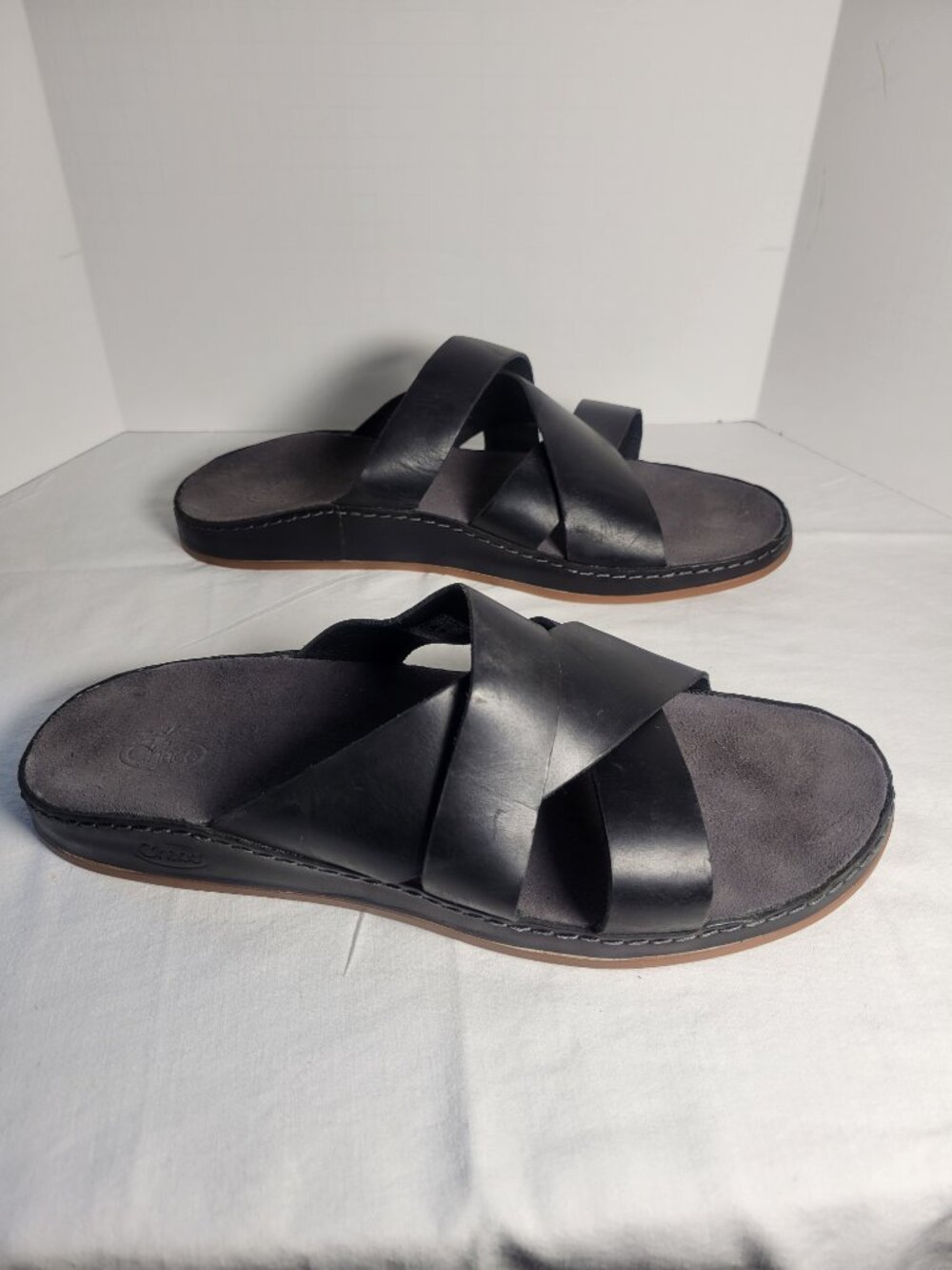 Chaco Wayfarer Black Leather Slide Sandals Women's 11 EU 42 - Picture 6 of 11